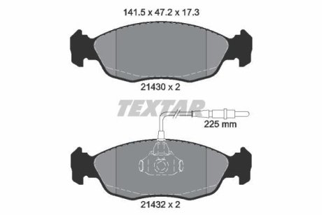 Комплект тормозных колодок, дисковый механизм TEXTAR 2143001