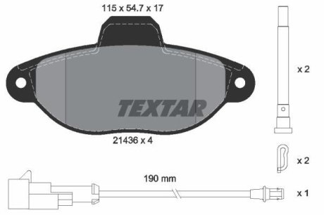 Гальмівні колодки (набір) TEXTAR 2143609 (фото 1)