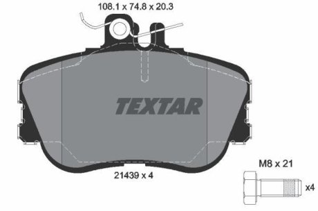 Комплект тормозных колодок, дисковый механизм TEXTAR 2143905