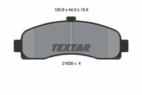 Комплект тормозных колодок, дисковый механизм TEXTAR 2162601