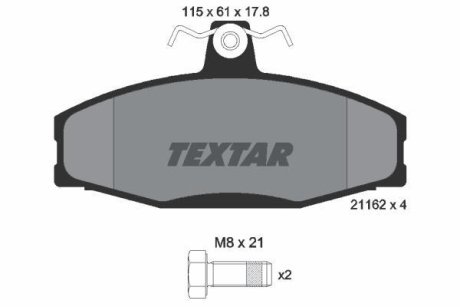 Комплект тормозных колодок, дисковый механизм TEXTAR 2166201