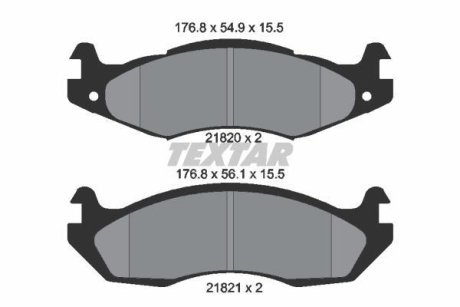 Гальмівні колодки, дискове гальмо (набір) TEXTAR 2182001
