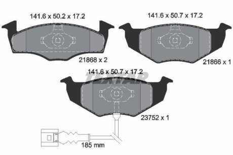 Комплект тормозных колодок, дисковый механизм TEXTAR 2186801