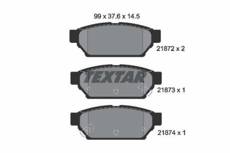 Комплект тормозных колодок, дисковый механизм TEXTAR 2187202