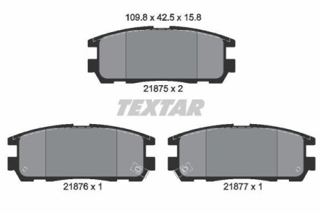 Комплект тормозных колодок, дисковый механизм TEXTAR 2187501