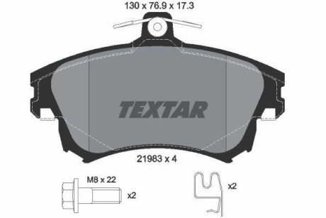 Комплект тормозных колодок, дисковый механизм TEXTAR 2198302