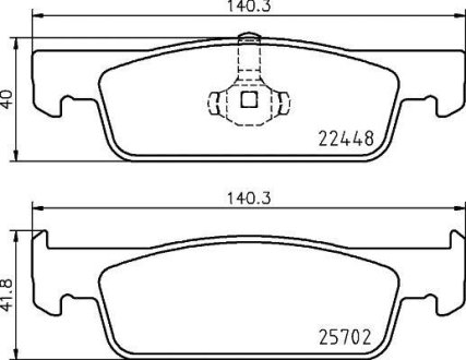 KLOCKI HAMULCOWE DACIA LOGAN 12> PRZOD 18MM SZT TEXTAR 2244801