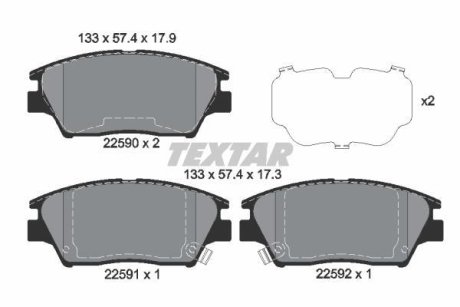 KLOCKI HAMULCOWE PRZOD TEXTAR 2259001