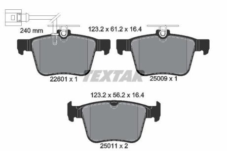 Колодки гальмівні TYL AUDI A3 15- RS3 TT 16- TEXTAR 2260101