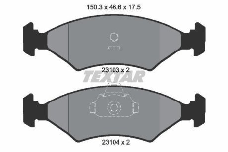 Комплект тормозных колодок, дисковый механизм TEXTAR 2310301 (фото 1)