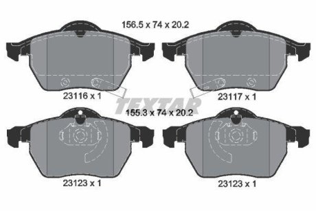 Гальмівні колодки, дискове гальмо (набір) TEXTAR 2311701