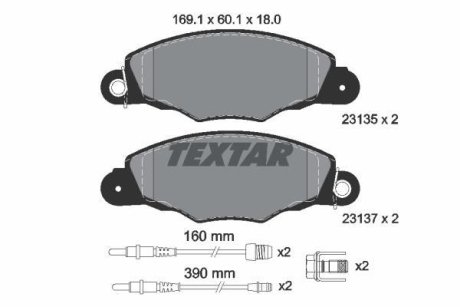 Комплект тормозных колодок, дисковый механизм TEXTAR 2313503