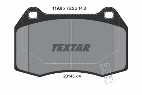 Комплект тормозных колодок, дисковый механизм TEXTAR 2314301