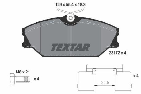 Гальмівні колодки, дискове гальмо (набір) TEXTAR 2317203