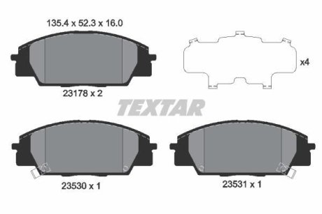 Комплект тормозных колодок, дисковый механизм TEXTAR 2317801 (фото 1)