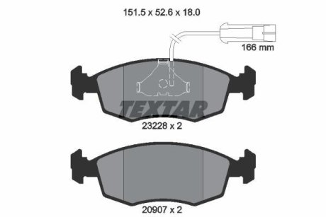 Комплект тормозных колодок, дисковый механизм TEXTAR 2322702