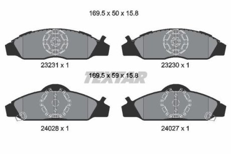 Комплект тормозных колодок, дисковый механизм TEXTAR 2323101