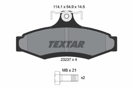 Комплект тормозных колодок, дисковый механизм TEXTAR 2323701