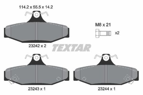 Комплект тормозных колодок, дисковый механизм TEXTAR 2324201 (фото 1)