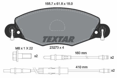 Комплект тормозных колодок, дисковый механизм TEXTAR 2327301 (фото 1)