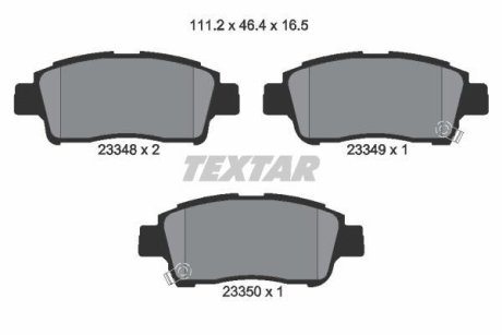 Комплект тормозных колодок, дисковый механизм TEXTAR 2334803