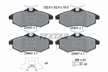 Комплект тормозных колодок, дисковый механизм TEXTAR 2340702