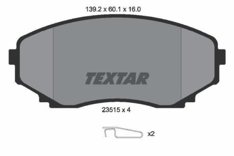 Комплект тормозных колодок, дисковый механизм TEXTAR 2351501