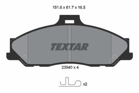 Комплект тормозных колодок, дисковый механизм TEXTAR 2354001