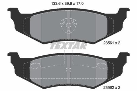 Комплект тормозных колодок, дисковый механизм TEXTAR 2356102