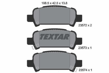 Комплект тормозных колодок, дисковый механизм TEXTAR 2357202