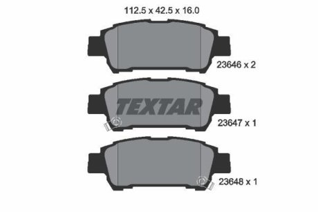 Комплект тормозных колодок, дисковый механизм TEXTAR 2364601