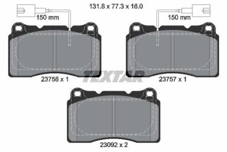 Комплект тормозных колодок, дисковый механизм TEXTAR 2375603