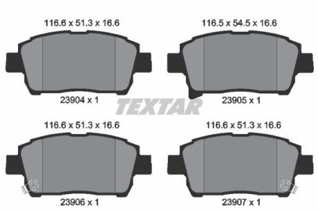 Комплект тормозных колодок, дисковый механизм TEXTAR 2390401 (фото 1)