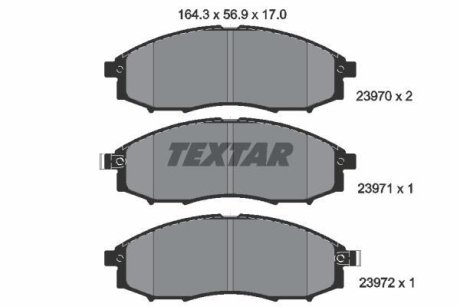 Комплект тормозных колодок, дисковый механизм TEXTAR 2397001