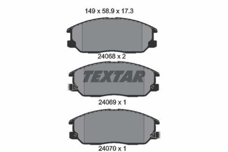 Комплект тормозных колодок, дисковый механизм TEXTAR 2406801