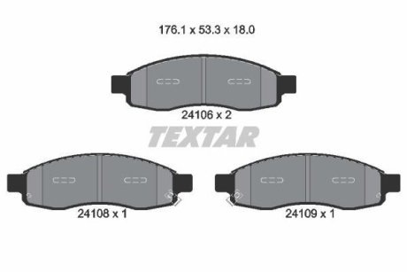 Комплект тормозных колодок, дисковый механизм TEXTAR 2410601