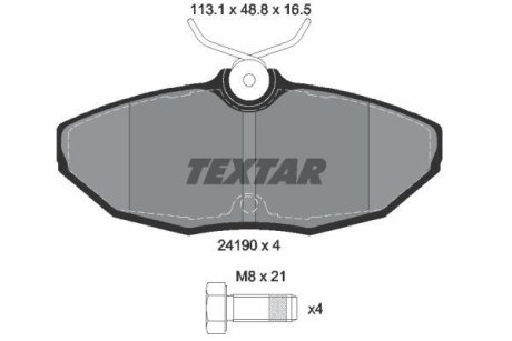 Комплект тормозных колодок, дисковый механизм TEXTAR 2419001