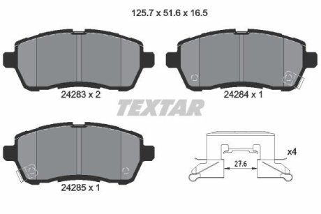 Комплект тормозных колодок, дисковый механизм TEXTAR 2428303