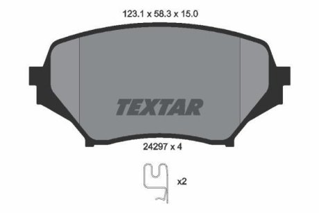 Комплект тормозных колодок, дисковый механизм TEXTAR 2429701