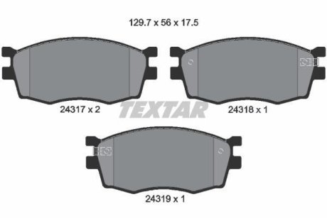 Комплект тормозных колодок, дисковый механизм TEXTAR 2431701