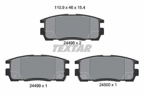 Комплект тормозных колодок, дисковый механизм TEXTAR 2449801