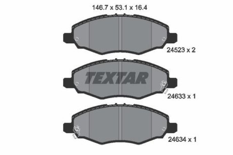 Комплект тормозных колодок, дисковый механизм TEXTAR 2452301