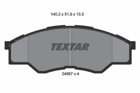 Комплект тормозных колодок, дисковый механизм TEXTAR 2456701