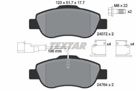 Гальмівні колодки (набір) TEXTAR 2476401 (фото 1)