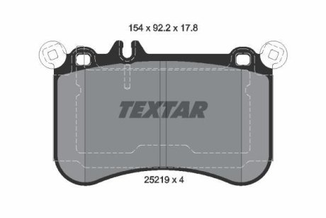 Комплект тормозных колодок, дисковый механизм TEXTAR 2521902