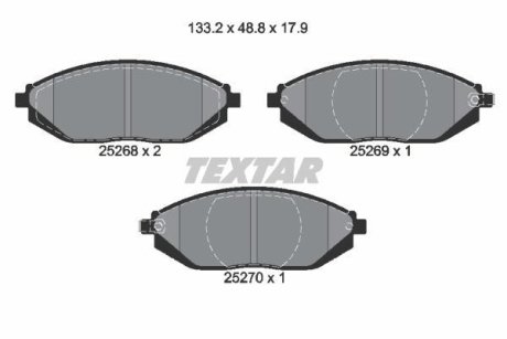 Комплект тормозных колодок, дисковый механизм TEXTAR 2526801