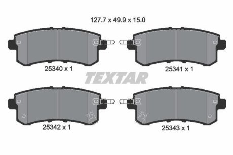 Комплект тормозных колодок, дисковый механизм TEXTAR 2534001