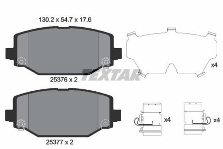 Комплект тормозных колодок, дисковый механизм TEXTAR 2537601