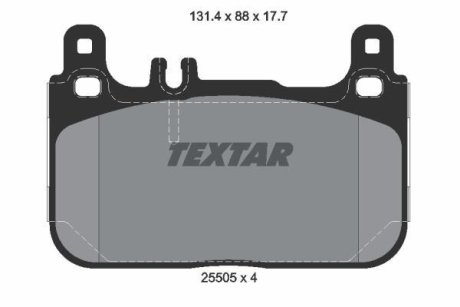 Комплект тормозных колодок, дисковый механизм TEXTAR 2550501