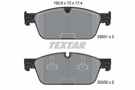 Комплект тормозных колодок, дисковый механизм TEXTAR 2553103 (фото 1)